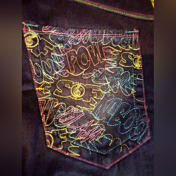 Songs Of Freedom Limited Edition Designer Embroidered Denim Jeans Men's 34 Blue - Picture 9 of 14